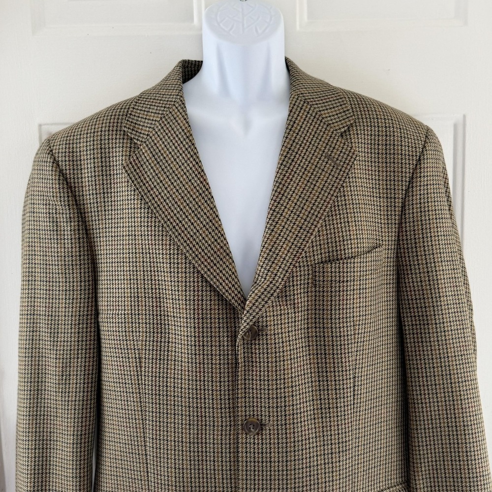 Chaps Ralph Lauren Sport Coat Mens 42 Brown Check Silk Wool Tweed Blazer Canada